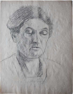 Дейнеко Ольга Константиновна. Женский портрет в профиль (на оборотной стороне портрет женщины с закрытыми глазами)