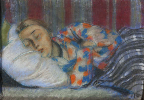Кудряшёв Владимир Владимирович. Портрет сына, на оборотной стороне портрет спящей жены художника