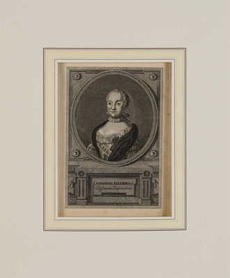 Императрица Екатерина II. Германия, 1770-1775. Гравюра на меди резцом и пунктиром; 16 × 11 см
