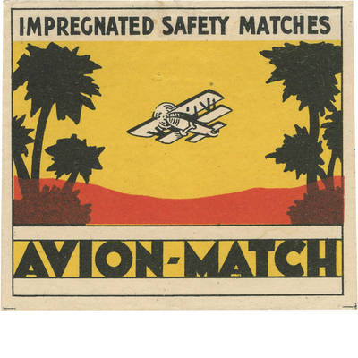 Реклама «IMPREGNATED SAFETY MATCYES/ AVION-MATCH»