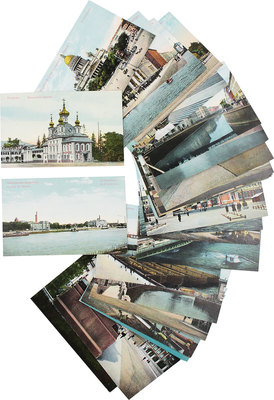 Лот из 29 почтовых карточек с видами города Санкт-Петербурга и его окрестностей. Стокгольм: Акц. о-во Гранберг, [1900-е].