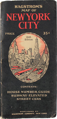 [Карта Нью-Йорка. Справочник номеров домов, линий надземной железной дороги, уличного транспорта]. New York: Published by Hagstrom Company, 1945.