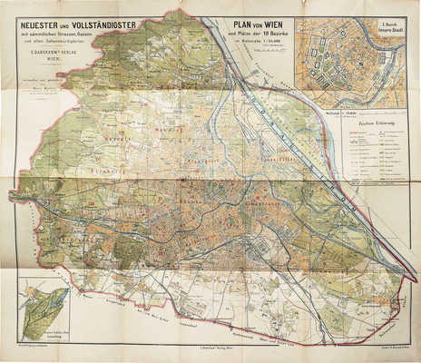 [Самый новый и самый полный план Вены. С полным перечнем всех 19 районов Вены]. Wien: С. Daberkow's Verlag, [Кон. XIX - нач. XX вв.].