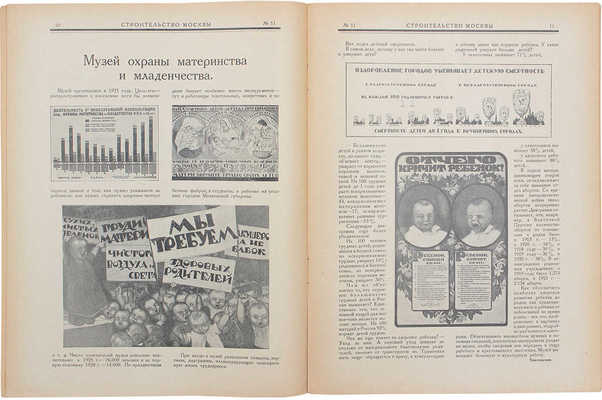 [Полный годовой комплект]. Строительство Москвы. [Журнал]. 1926. № 1-12. М.: Изд. Московского совета рабочих, крестьянских и красноармейских депутатов, 1926.