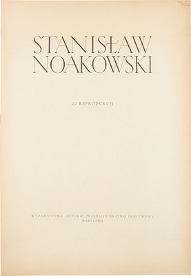 [Ноаковский Станислав. 20 репродукций]. Stanisław Noakowski. 20 Reprodukcji. Warszawa: Wydawnictwo «Sztuka» przedsiębiorstwo państwowe, 1953.