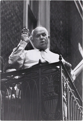 Фотография Никиты Хрущева на пресс-конференции в Нью-Йорке. New York, 1960.