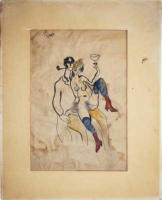 Неизвестный художник (копия с работы Пикассо). Эротический мотив