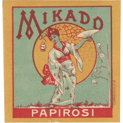 Рекламный вкладыш «Mikado» ­папиросы SCHNAKENBURG, RIGA