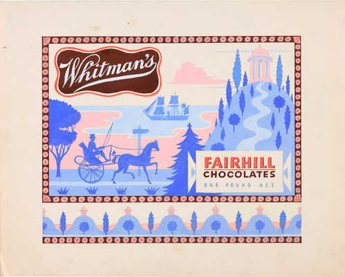 Добужинский Мстислав Валерианович. Эскиз конфетной коробки для шоколадных конфет «Whitman's»