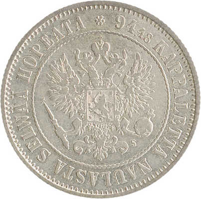 1 марка 1874 года, S