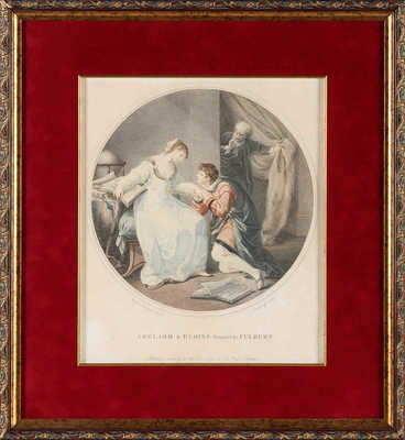 Абеляр и Элоиза, застигнутые Фюльбером. Гравер Г.И. Скородумов. Лондон, 1778.