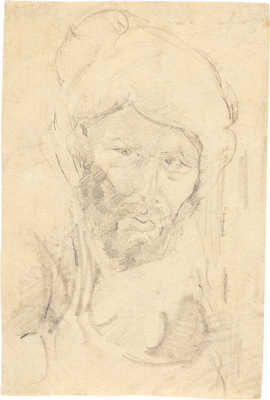 Вогман Михаил Соломонович. Мужской портрет (на оборотной стороне карандашный набросок)