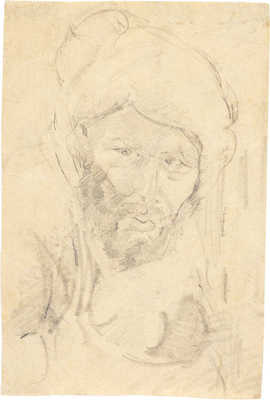 Вогман Михаил Соломонович. Мужской портрет (на оборотной стороне карандашный набросок)