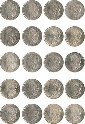 Подборка из 20 монет номиналом 1 доллар США 1878-1886 годов