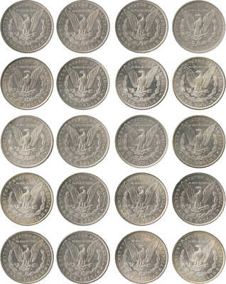 Подборка из 20 монет номиналом 1 доллар США 1878-1886 годов