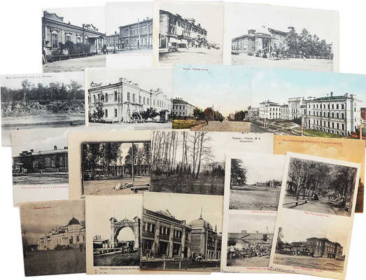 Подборка из 17 открыток с видами городов Восточной Сибири:
