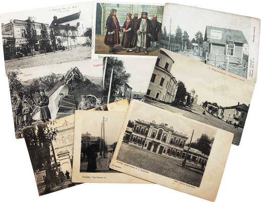 Подборка из 9 открыток с видами городов северо-западного и западного регионов Российской Империи: