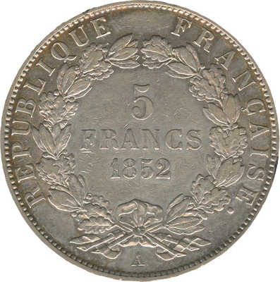 5 франков 1852 года
