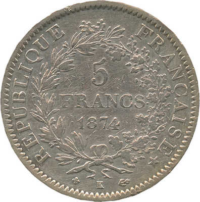 5 франков 1874 года