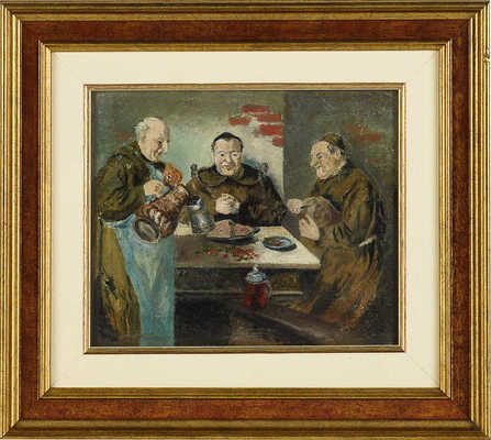 Неизвестный художник (копия с работы Эдуарда фон Груцнера). Ужин монаха