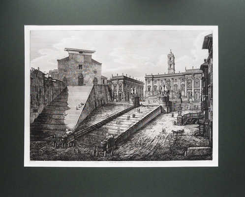 Луиджи Россини (Luigi Rossini) (1790-1857) "Вид римского Капитолия" ("Veduta del Campidoglio Romano"). 1823.