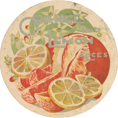 Этикетка для упаковки апельсиновых и лимонных долек