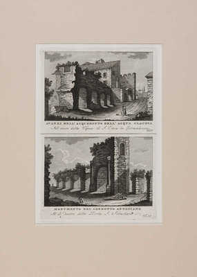 Лот из трёх гравюр с видами римских развалин. [Конец XVIII - начало XIX вв.]