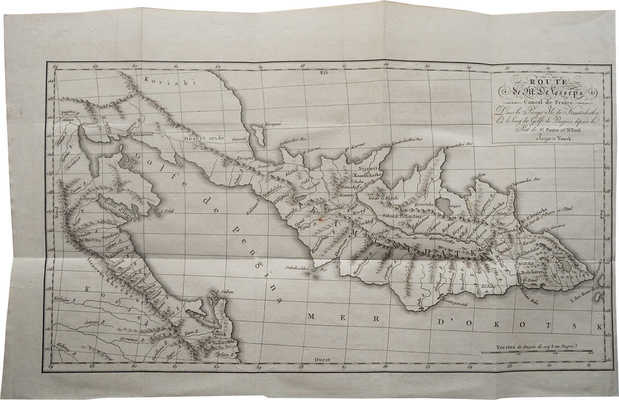 Гравированная карта полуострова Камчатка. Франция, [нач. XIX в.].
