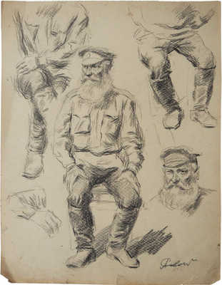 Сологуб Леонид Романович. Лот из двух рисунков с портретами военных 