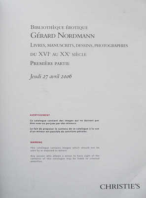 Комплект каталогов по продаже коллекции эротических книг Жерара Нормана: