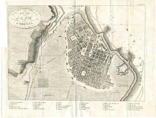 [План г. Одессы]. Plan de la ville d'Odessa. 1814.
