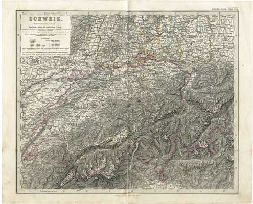 [Атлас Штилера. Швейцария. № 32. Гота: Юстус Пертес, 1868]. Stieler's Hand-Atlas. Schweiz. № 32. Gotha, 1868.