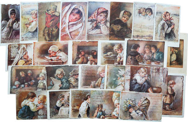 Подборка из 26 открыток, оформленных Елизаветой Бём. [Нач. XX в.].