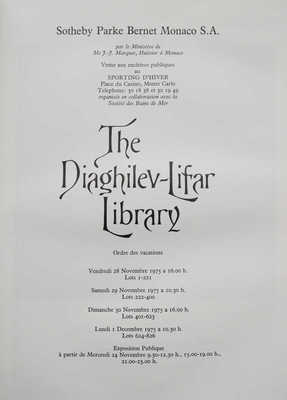 [Библиотека Дягилева-Лифаря. Каталог аукциона «Сотбис» 28-30 ноября - 1 декабря 1975 г.] London, 1975.