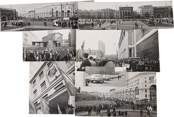 Семь фотографий «Праздничная демонстрация 1 мая», [1960-е].