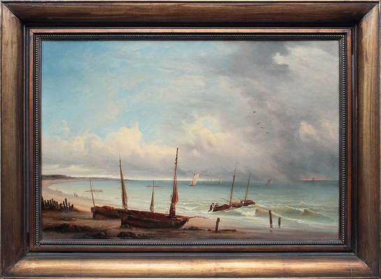 H. Deydier (Х. Дейдир). Морской пейзаж с лодками 