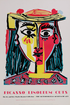 Афиша выставки «Picasso Linoleum cuts. The Metropolitan Museum of Art». 1985.