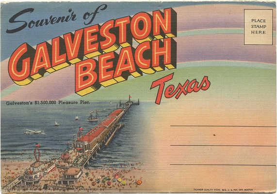 [Сувенир с пляжа Галвестон. Техас]. Souvenir of Galveston beach. Texas. [1930/1940-е].