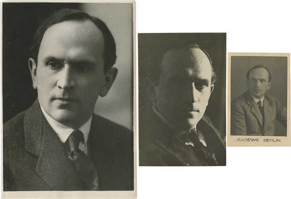 Лот из трех фотопортретов В.Г. Лидина. Берлин [1920-е]