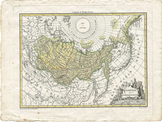 [Карта Сибири и Русской Америки. № 35]. La Siberie avec L'Amerique Russe. № 35. [Paris, 1812].